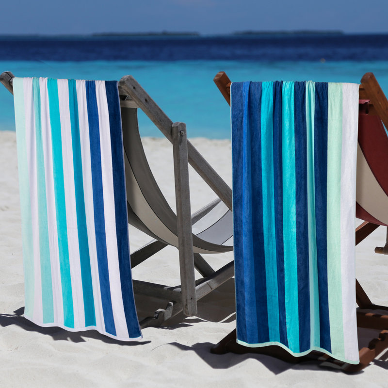 Breakwater Bay Makenna Coastal Blues 2 Piece EgyptianQuality Cotton Beach Towel Set & Reviews